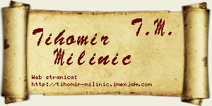 Tihomir Milinić vizit kartica